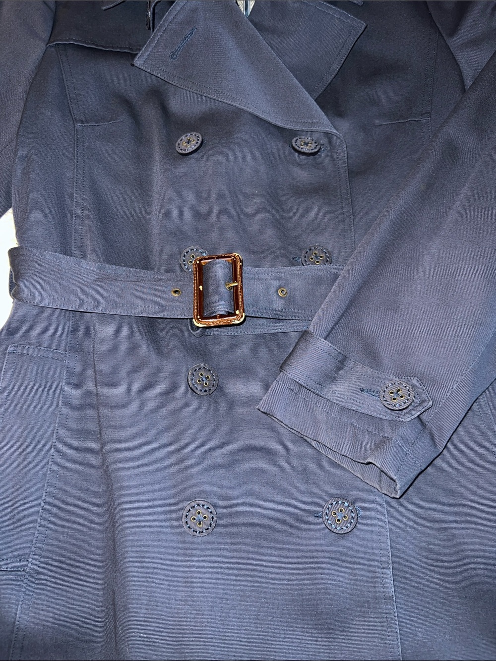 Women’s Navy Double-Breasted Coat XXL
